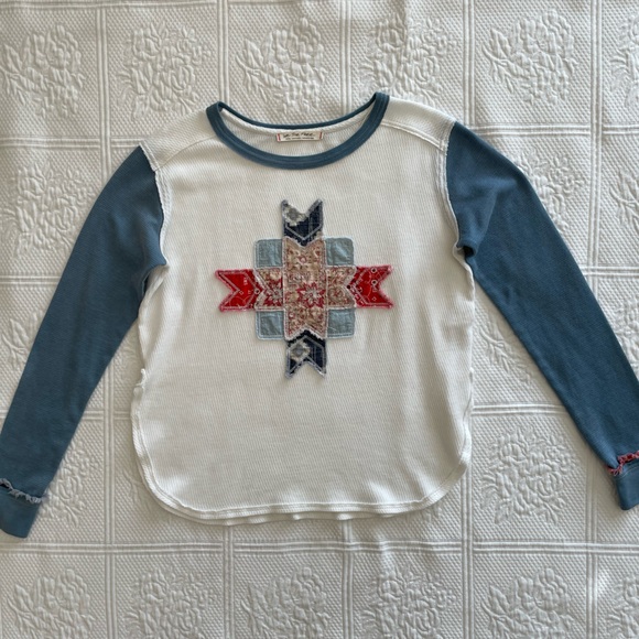 Free People We The Free Lone Star Patchwork Long Sleeve Thermal Top Small - Picture 6 of 12